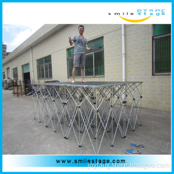 Assembly Portable Plywood Stage with Metal Telescopic Riser